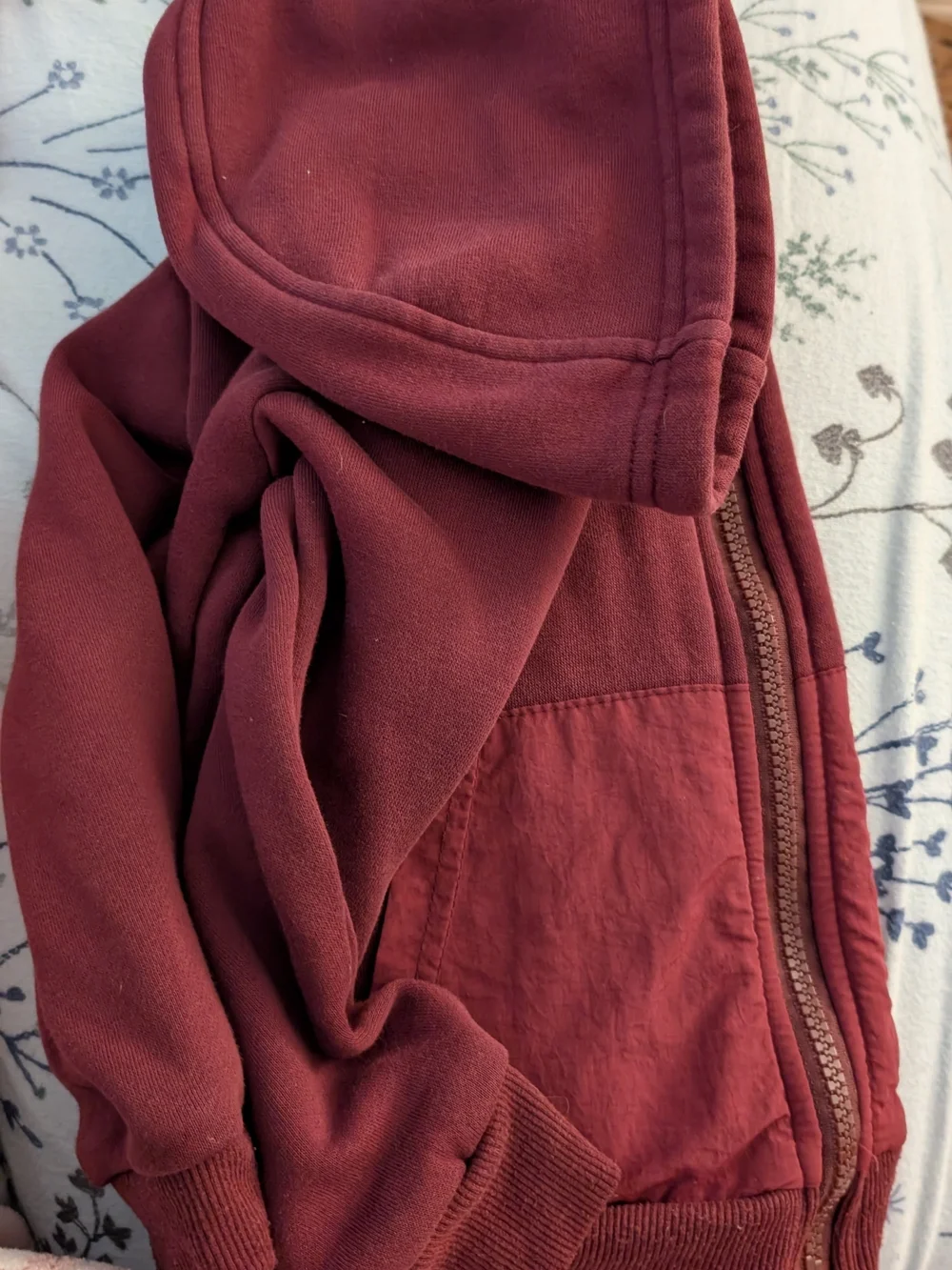 Stitch & Stone Maroon Hoodie with Gray Lining